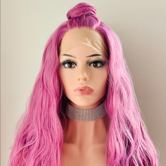 Gorgeous 24” Pink Berry 13x2.5 Lace Front Premium Fiber Wig for Daily Wear/Event - Picture 6 of 13